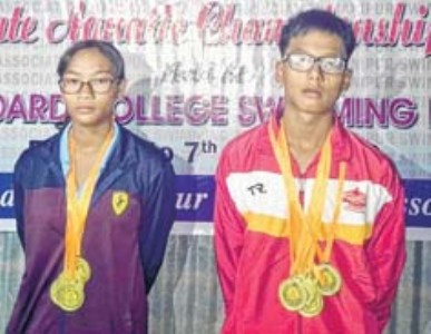 39th State Aquatics Championship Laitonjam Punghen, Leishangthem Saiyonbi bag best swimmer titles